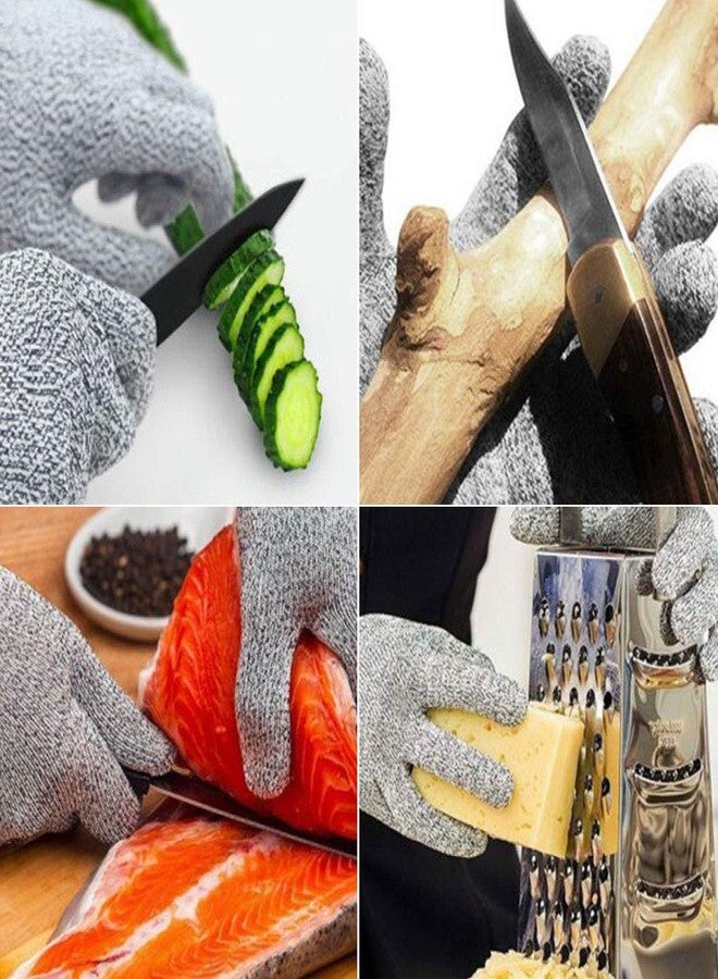 Tilak Venture® 1 Pair Hand Safety Gloves 5 Protection Cut Proof Stab Resistant Stainless Steel Wire Metal Mesh Safety Gloves Food Grade Slaughter Kitchen Garage Mills with Rubber Grade Finishing - Image 3